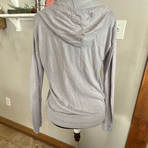 Lululemon cardigan sweater zip up no size tag approx womens size 8 gray athletic - Picture 6 of 10